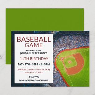 Baseball Field, Baseball Game Birthday Party Einladung