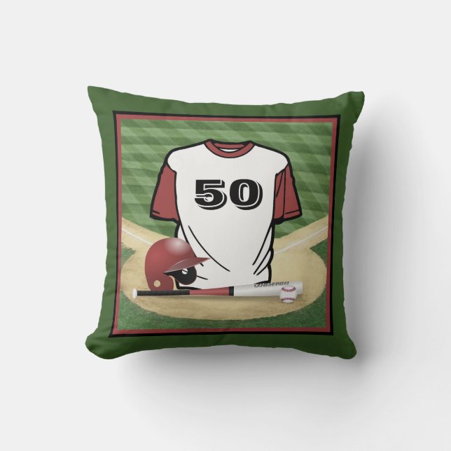 Baseball Field Custom Jersey Nummer Kissen (Vorderseite)