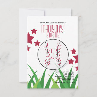 Baseball Field Geburtstag startet jedes Alter Gebu Einladung