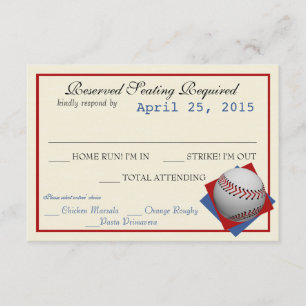 Baseball Field Pass Wedding Response Card RSVP Karte
