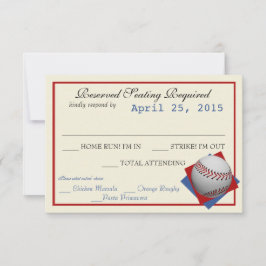Baseball Field Pass Wedding Response Card RSVP Karte