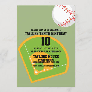 Baseball Field Sports Custom Geburtstagsparty Einladung