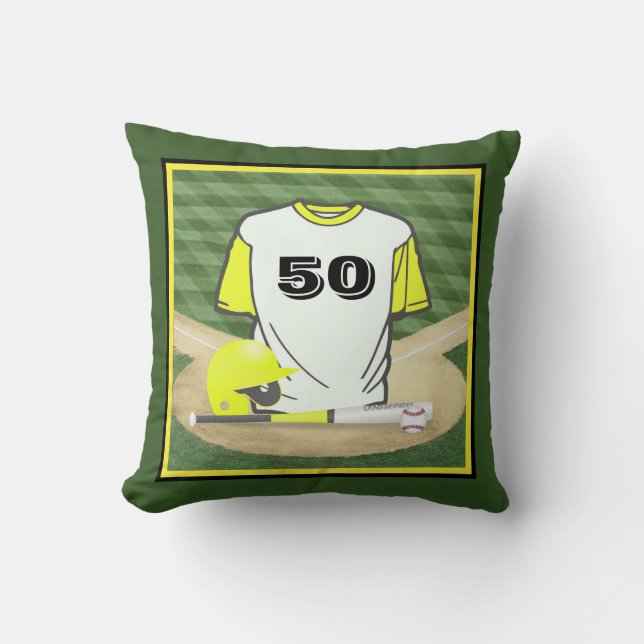 Baseball Field Yellow Jersey Kissen (Vorderseite)