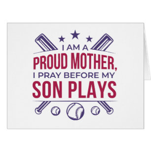 Baseball Fier Mère Je Prie Avant Que Mon Fils Ne J
