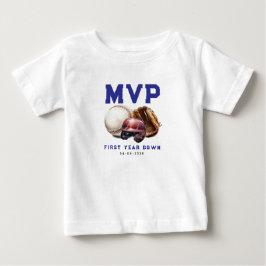 Baseball First Year Down 1st Birthday Baby T-shirt