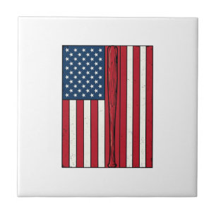 Baseball-Flagge abgenutzt Vintage-Vektor-Design_1 Fliese