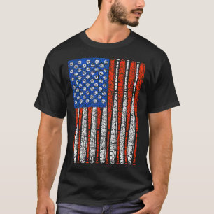 Baseball-Fledermäuse als US-Flagge Vintages Design T-Shirt