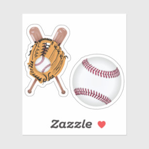 Baseball-Fledermäuse und Baseball-Handschuh Aufkleber