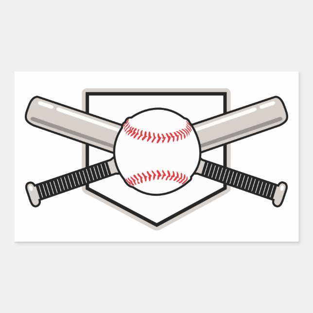 Baseball-Fledermäuse und Baseball Rechteckiger Aufkleber (Vorderseite)
