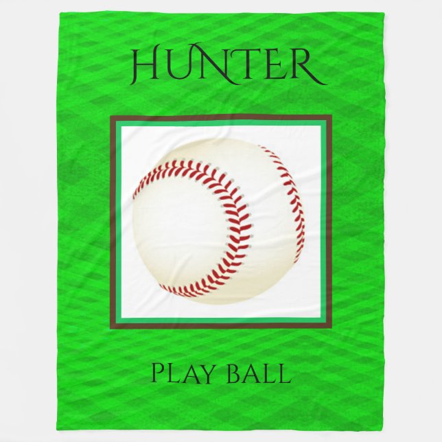 Baseball Fleece Blanket with Custom Name & Team (Vorderseite)