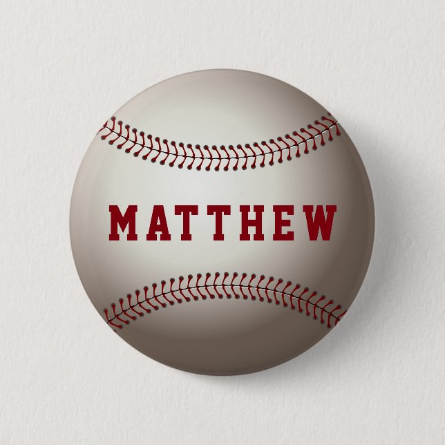 Baseball Form Personalisierter Name Button (Vorderseite)
