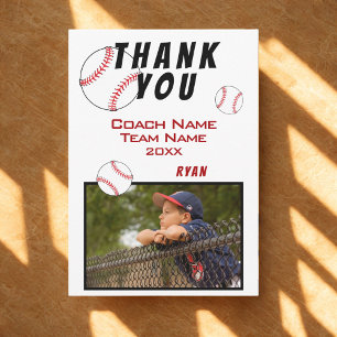 Baseball-Foto-Dankeschön-Trainer-Karte Dankeskarte