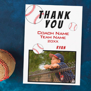 Baseball-Foto-Dankeschön-Trainer-Karte Dankeskarte