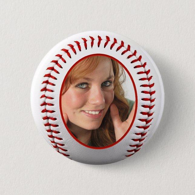 Baseball-Foto-Frame-Vorlage Button (Vorderseite)