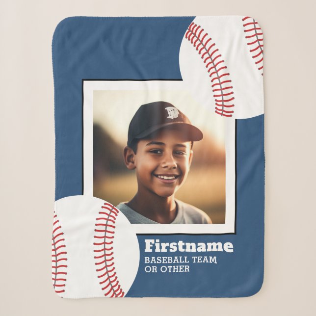 Baseball-Foto Name hinzufügen - Farbe bearbeiten Sherpadecke (Vorderseite)