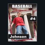 Baseball Foto Sports Trading Card Postkarte<br><div class="desc">Baseball Foto Sports Trading Card ideal für Partys eines Sportfans. Benutzen Sie es als Einladung,  Danke Karte oder einfach nur einen Sake</div>