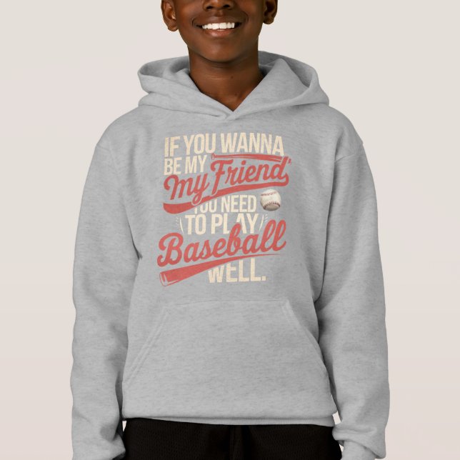 Baseball-Freundschaftsregeln Hoodie (Vorderseite)