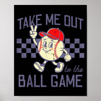 Baseball-Frieden Nimm mich mit zum Ballspiel Retro Poster