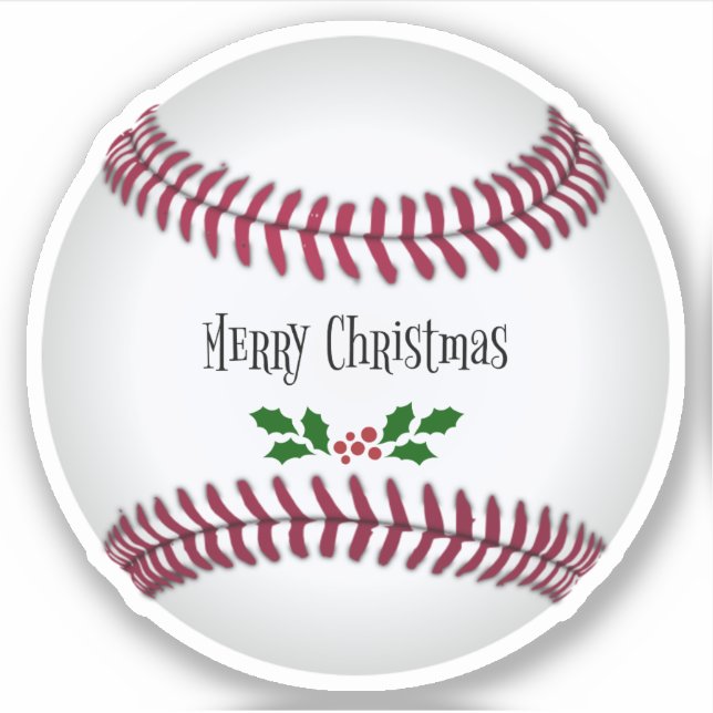 Baseball Frohe Weihnachten beliebtes Design Aufkleber (Vorderseite)