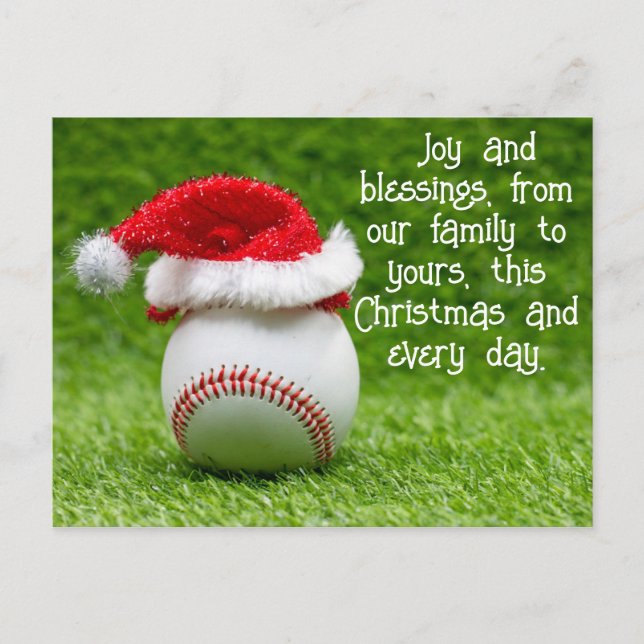 Baseball Frohe Weihnachten mit Ball und Weihnachts (Vorderseite)