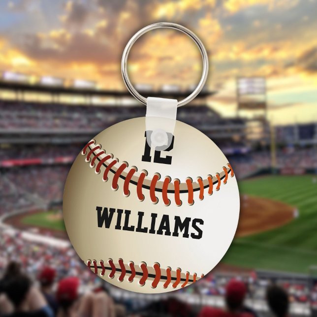 Baseball für personalisierte Bezeichnung Schlüsselanhänger (Personalized Name Number Baseball Keychain)