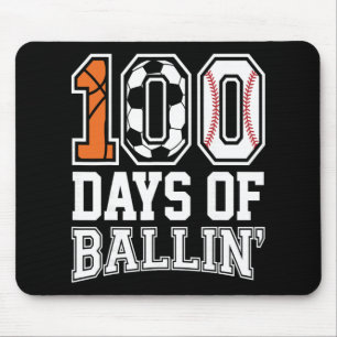 Baseball Fußball Basketball 100 Tage Schule Mousepad