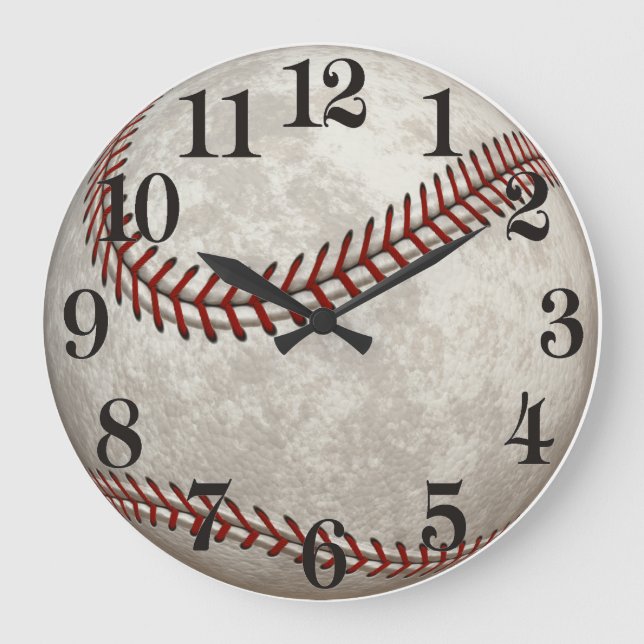 Baseball Game American Past-time Sports Große Wanduhr (Vorderseite)