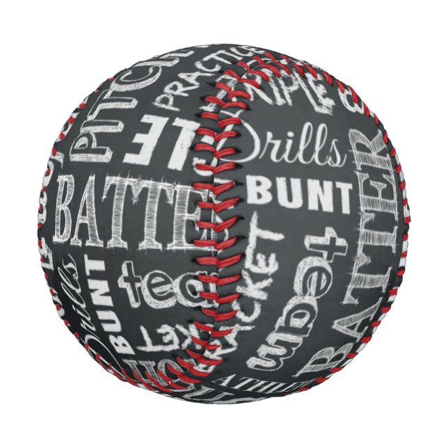 Baseball Game Chalkboard Worte Baseball (Schrägansicht)