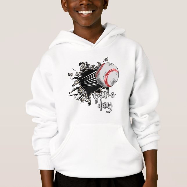 Baseball Game Day, Game Day Baseball, Baseball Hoodie (Vorderseite)