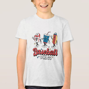 Baseball Game Day Retro Baseball Vibes Sport Fan _ Tri-Blend Shirt