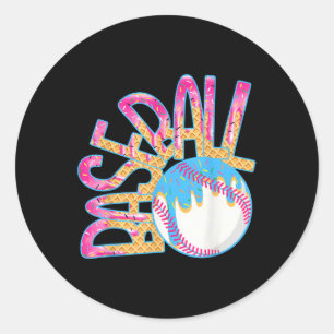 Baseball Game Day Tropfen Ice Creme Tropfen Jugend Runder Aufkleber