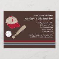 Baseball Gears - Einladung zur Geburtstagspartei