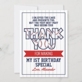 Baseball Geburtstag Dankeschön Karte