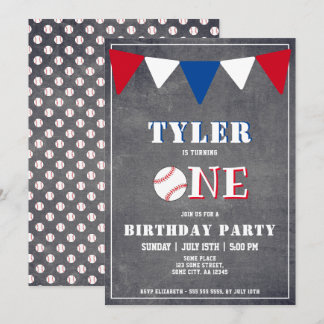 Baseball Geburtstag Einladung Boy 1. Geburtstag
