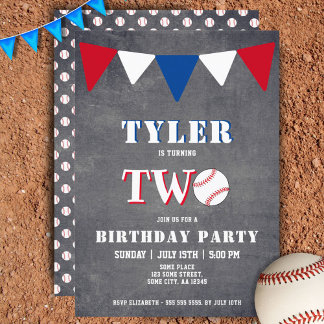 Baseball Geburtstag Einladung Junge 2. Geburtstag