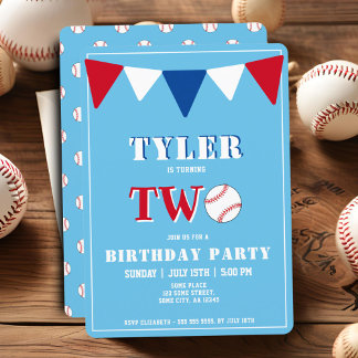 Baseball Geburtstag Einladung Junge 2. Geburtstag