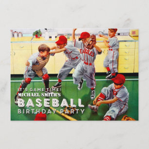 Baseball-Geburtstags-Party-Jungen sind Jungen Einladung