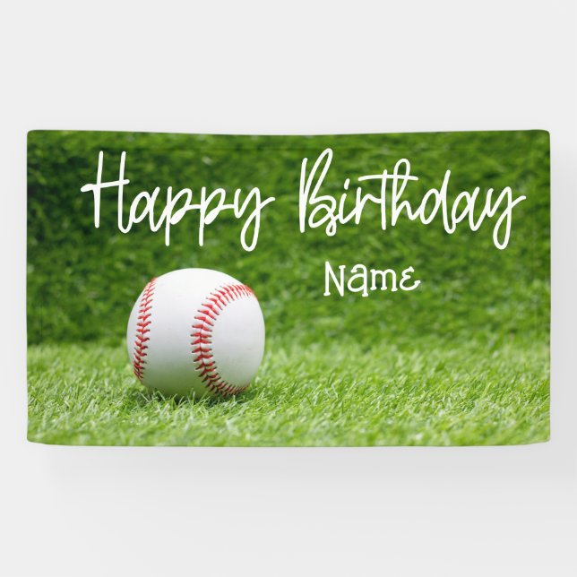 Baseball-Geburtstagsbanner mit Ball Banner (Horizontal)