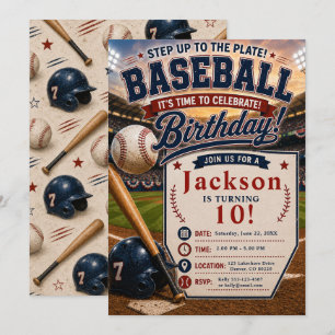 Baseball-Geburtstagsfeier Einladung