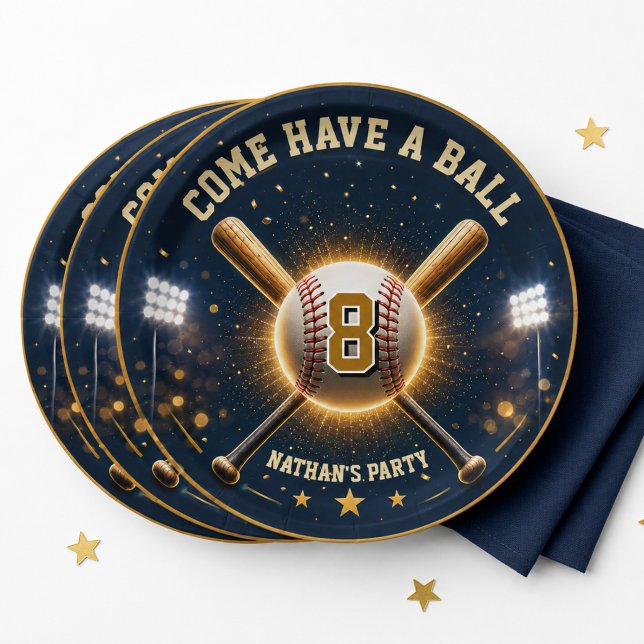 Baseball-Geburtstagsfeier Sport-Thema  Pappteller (Von Creator hochgeladen)