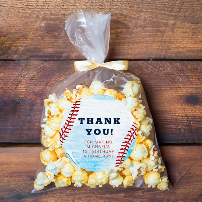 Baseball Geburtstagsparty Danke, dass Sie Sticker  (Thank You Sticker - Baseball Birthday Party )