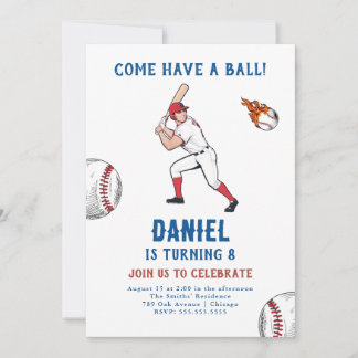 Baseball Geburtstagsparty Einladung