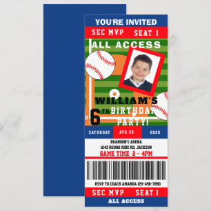 Baseball-GeburtstagsTicket Einladung