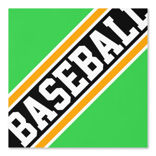 BASEBALL Gefliest Helles Grün Orange Schwarze Stre Tapete