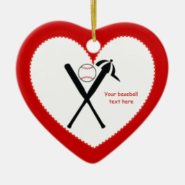 Baseball gekreuzte Fledermäuse und Kappe schwarz,  Keramikornament