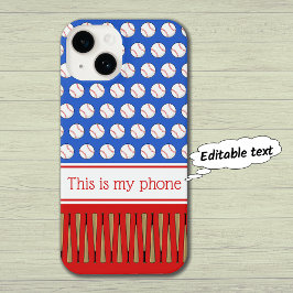 Baseball gemustert individuelle Name iPhone 15 Pro Hülle