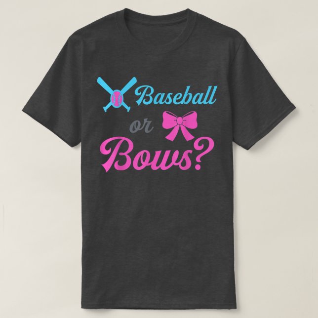 Baseball Gender Reveal TeamBaseball oder Bow Daddy T-Shirt (Design vorne)