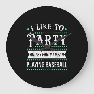 Baseball-Geschenk für Baseball Team Spieler lustig Große Wanduhr