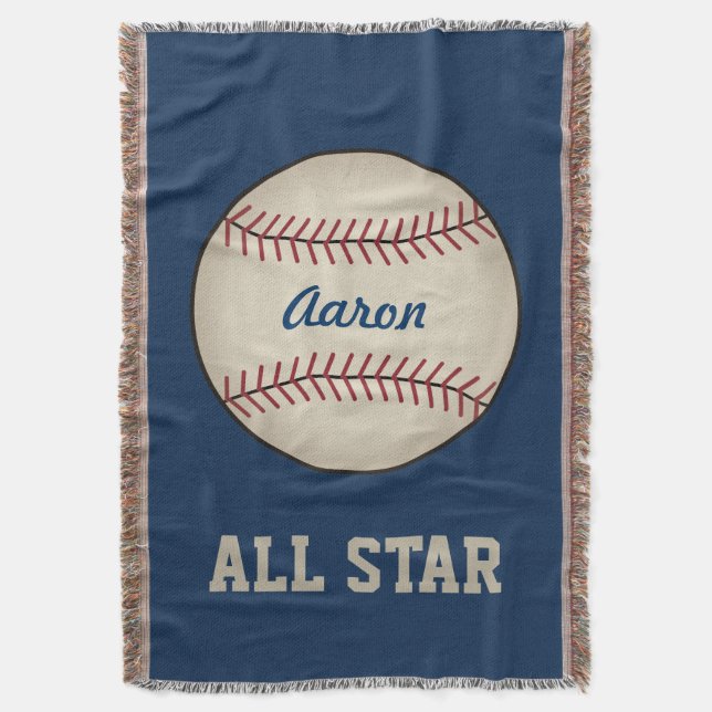 Baseball-Geschenk für personalisierte Jungen im Sc Decke (Vorderseite Vertikal)