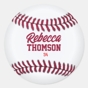 Baseball-Geschenk-Tag für individuelle Spielergesc Runder Aufkleber